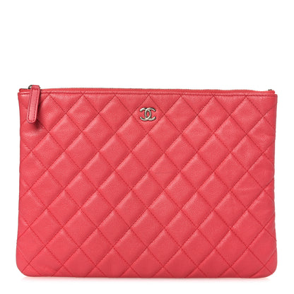 Chanel Caviar Quilted Medium Cosmetic Case Pink 1 of 13