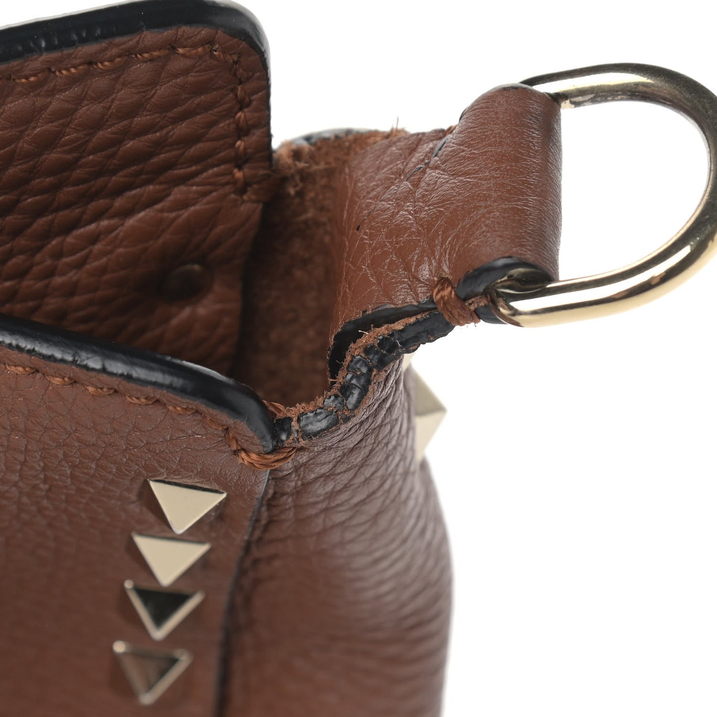 Pebbled Calfskin Small Rockstud Flip-Lock Messenger Bag Bright Cognac