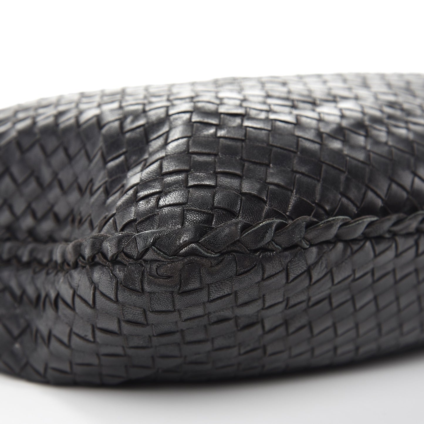 Nappa Intrecciato Large Veneta Hobo Nero Black