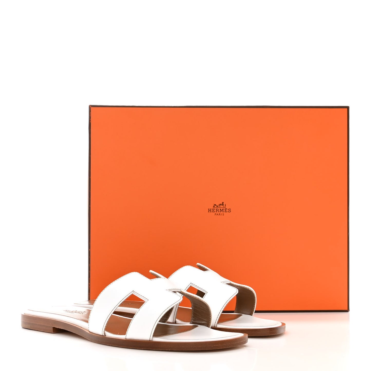 Box Calfskin Oran Sandals 36 White