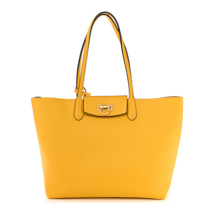 Salvatore Ferragamo Calfskin Travel Tote Yellow 3 of 10