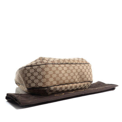 Gucci Monogram New Ladies Web Large Hobo Brown 4 of 7