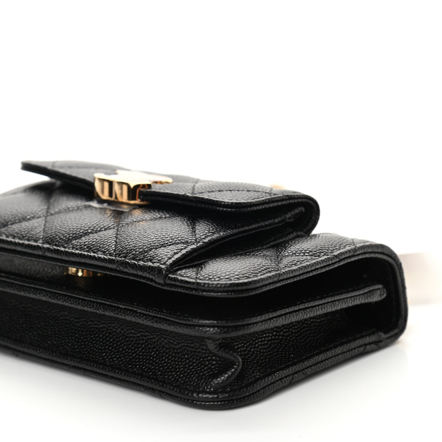 Chanel Caviar Quilted Pocket Twins Clutch With Chain Black 11 of 12