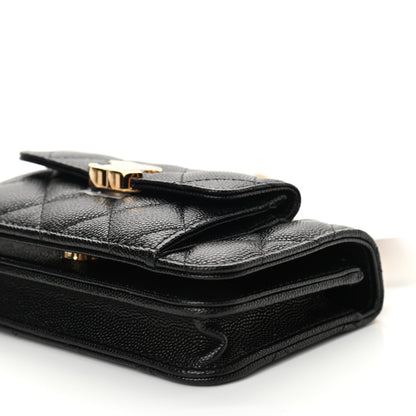 Chanel Caviar Quilted Pocket Twins Clutch With Chain Black 11 of 12