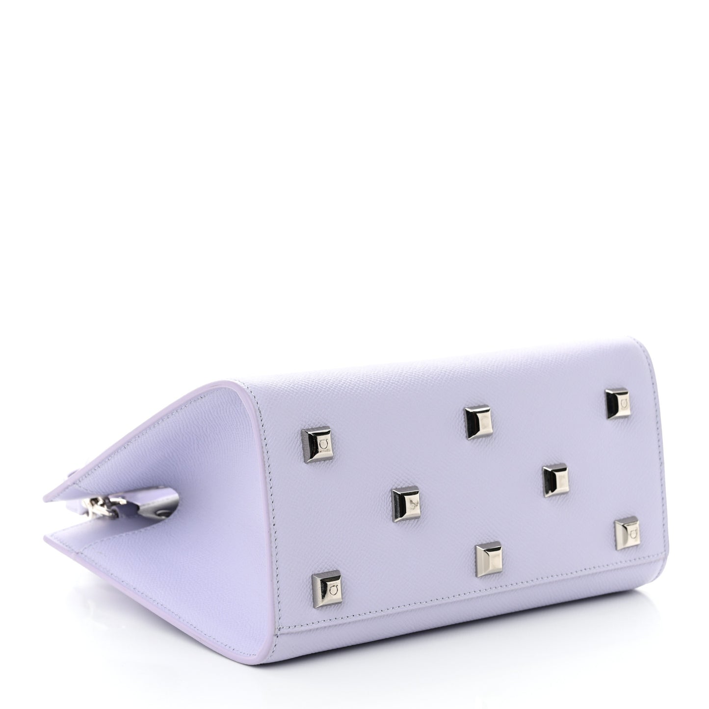 Hammered Calfskin Small The Studio Box Bag Lavender