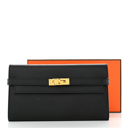 Hermes Epsom Kelly Longue Wallet Black 9 of 9