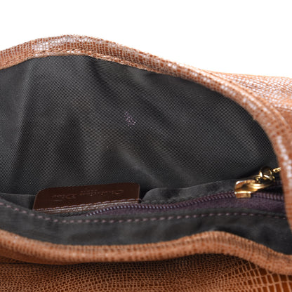Christian Dior Lizard Saddle Bag Brown 15 of 15