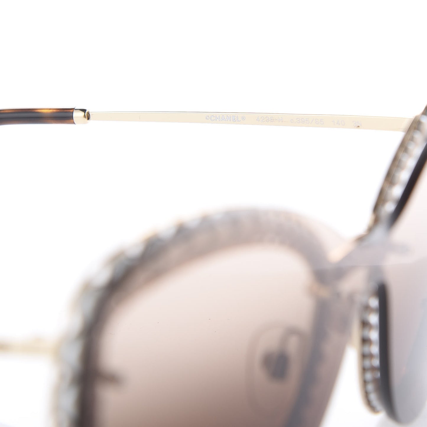 Acetate Metal Pearl Butterfly Sunglasses 4236-H Brown