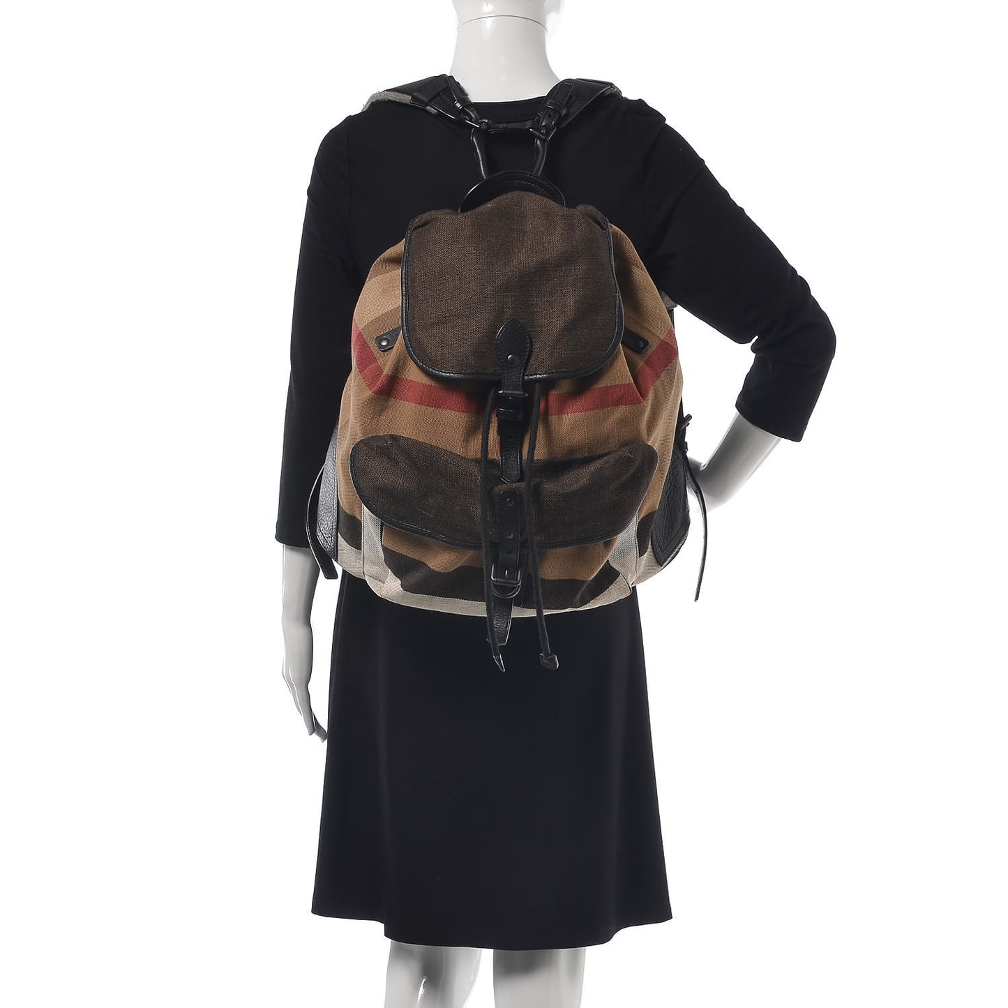 Canvas Mega Check Korbin Backpack Camel