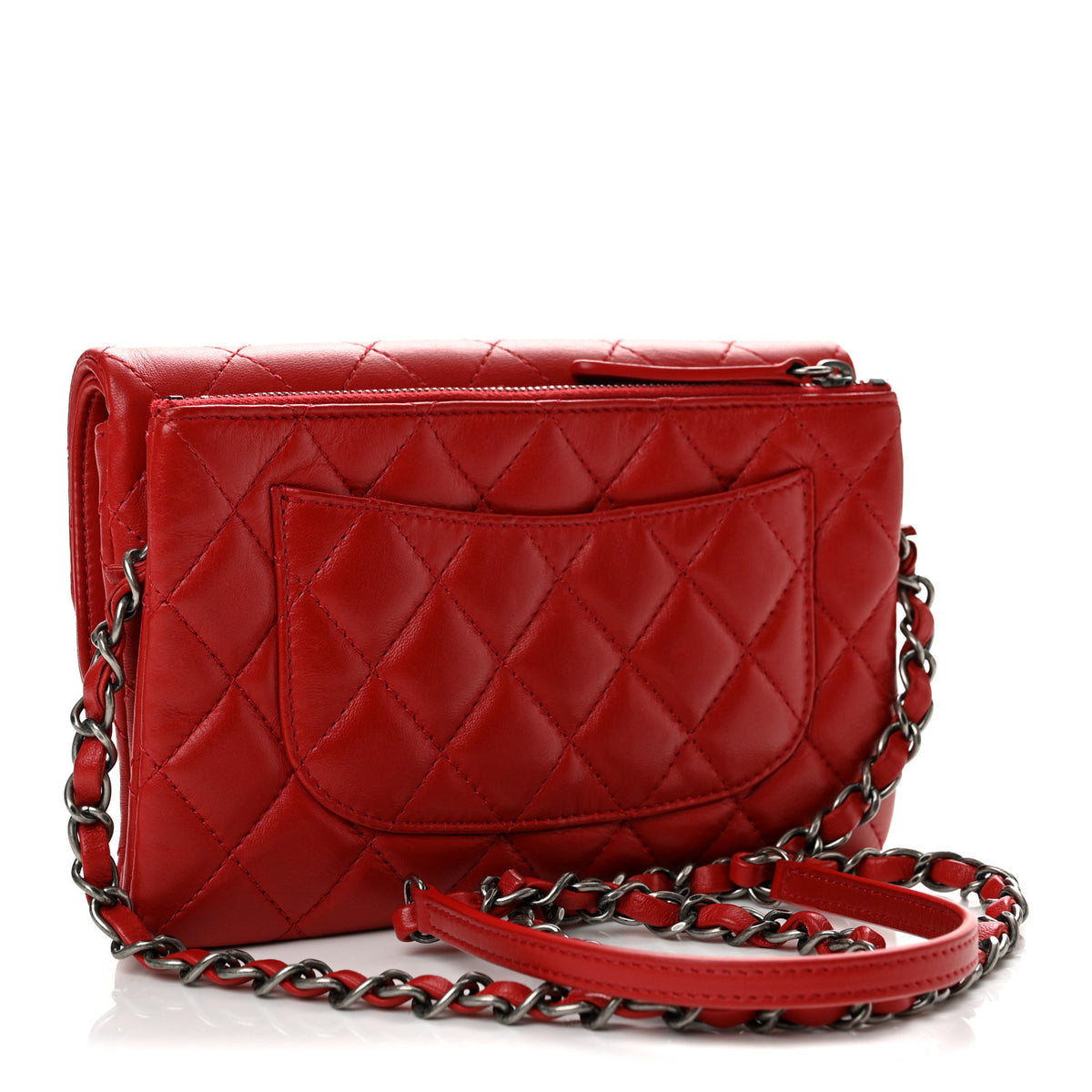 Chanel Lambskin Quilted Mini Multi Flap Bag Red 3 of 11