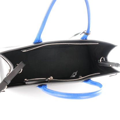 Balenciaga Calfskin Karung S Padlock Nude Work Black Electric Blue 5 of 7