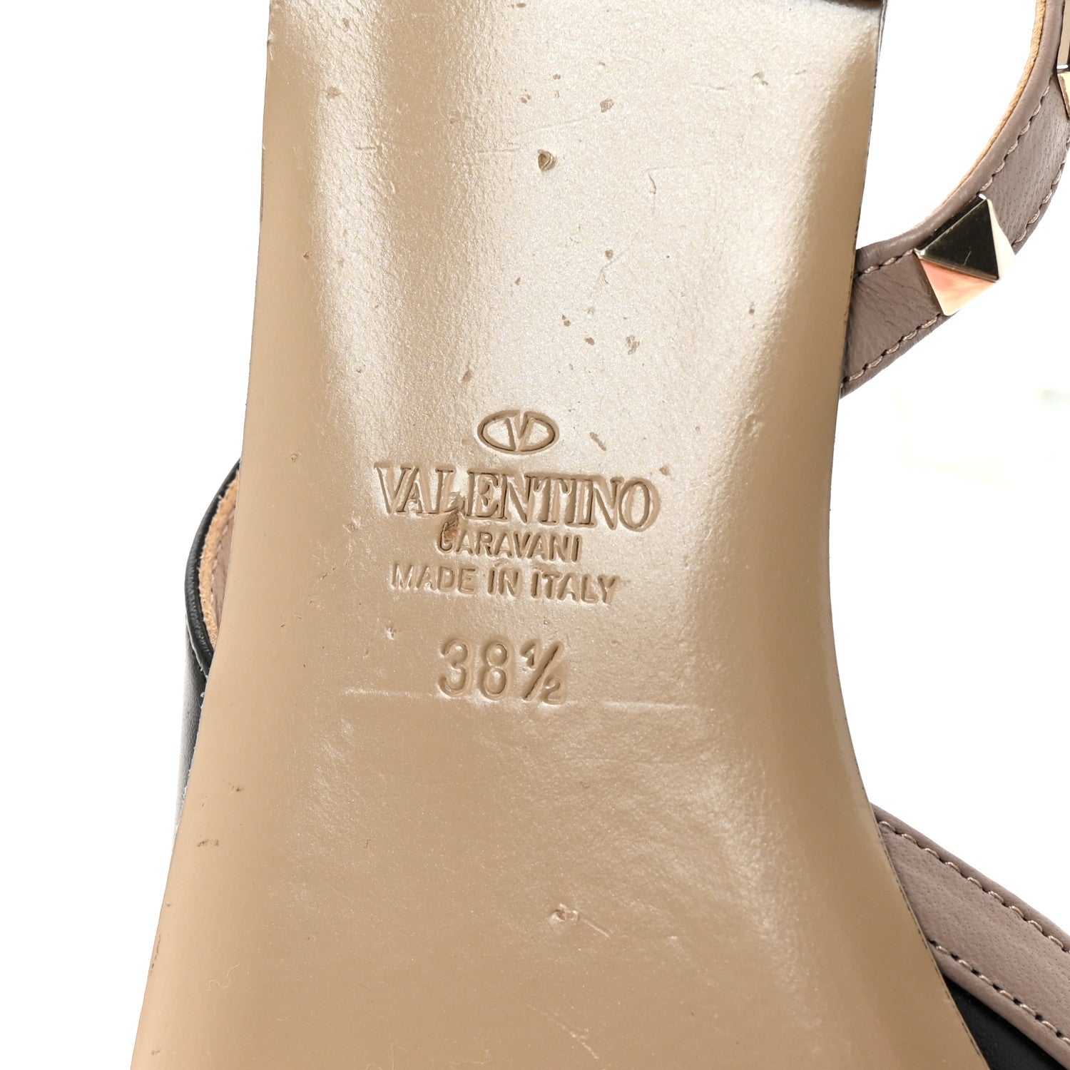 Valentino Garavani Nappa Rockstud Slingback Flats 38.5 Black Poudre 7 of 9