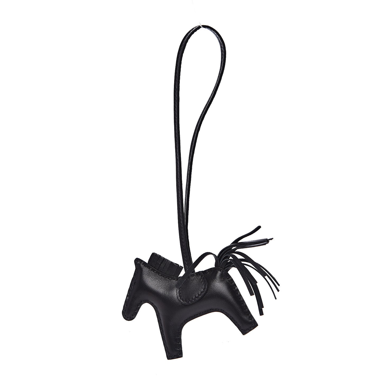 Milo Lambskin Grigri Rodeo Horse Bag Charm PM So Black