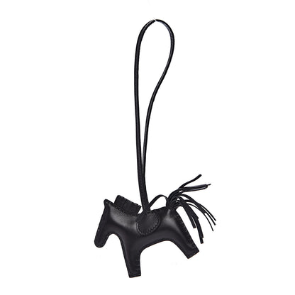 Hermes Milo Lambskin Grigri Rodeo Horse Bag Charm PM So Black 1 of 4