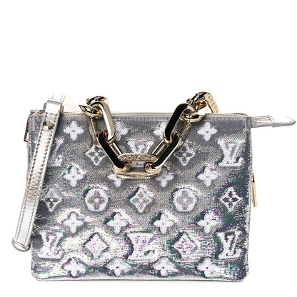 Louis Vuitton Satin Sequin Embroidered Monogram Coussin BB Silver 1 of 10