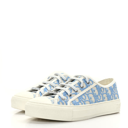 Christian Dior Canvas Oblique Walk'N'Dior Low Top Sneakers 39.5 Cornflower Blue 3 of 7