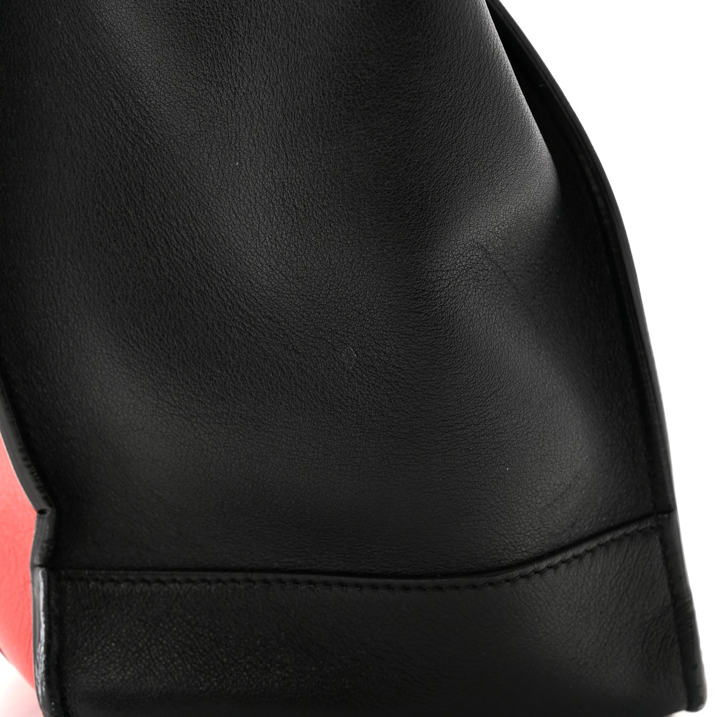 Calfskin Carmen Medium Tote Black Deep Rose