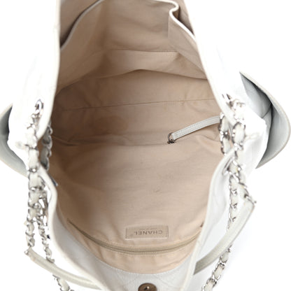 Chanel Caviar Stitched CC Pocket Tote White 10 of 19