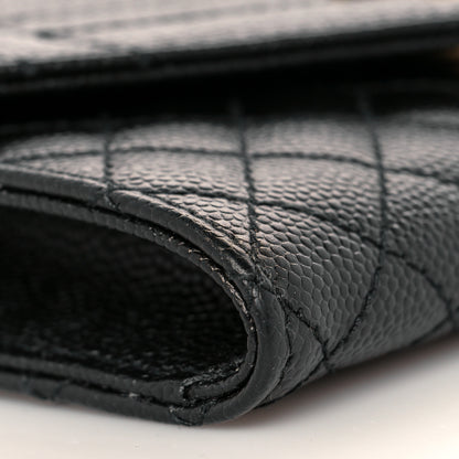 Saint Laurent Grain De Poudre Textured Mixed Matelasse Triquilt Small Monogram Envelope Wallet Black 8 of 10