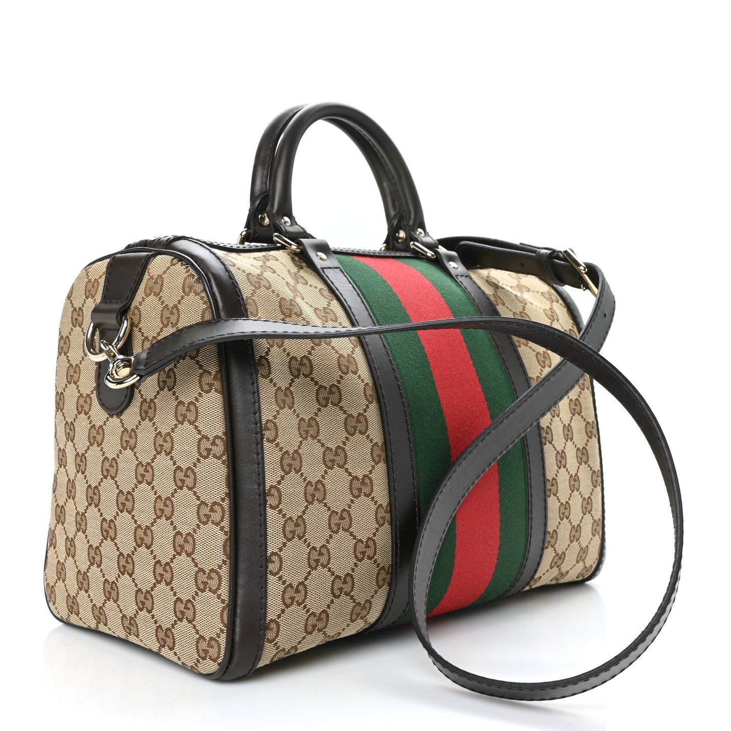 Monogram Vintage Web Medium Boston Dark Brown