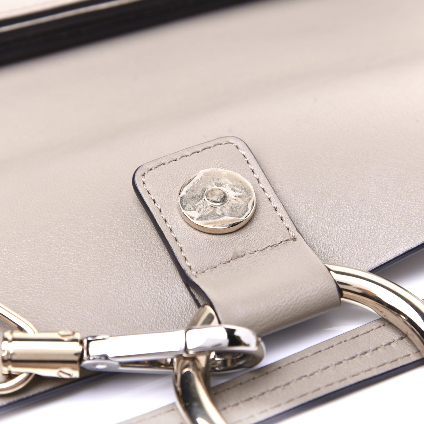Suede Calfskin Mini Faye Shoulder Bag Motty Grey