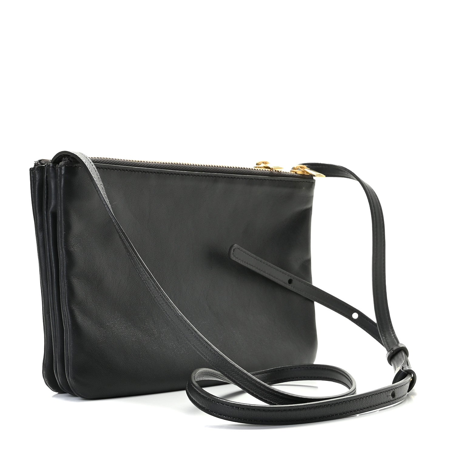 Celine Lambskin Small Trio Crossbody Bag Black 3 of 8