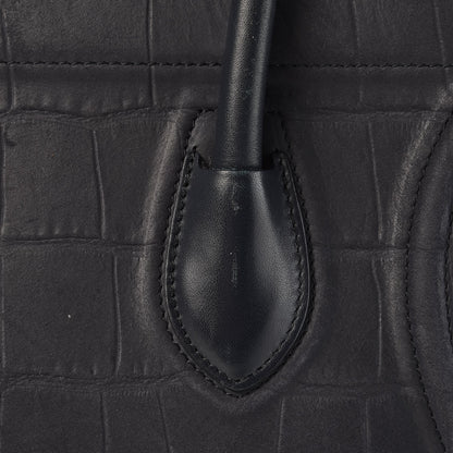 Celine Crocodile Embossed Nubuck Medium Phantom Luggage Navy 20 of 24