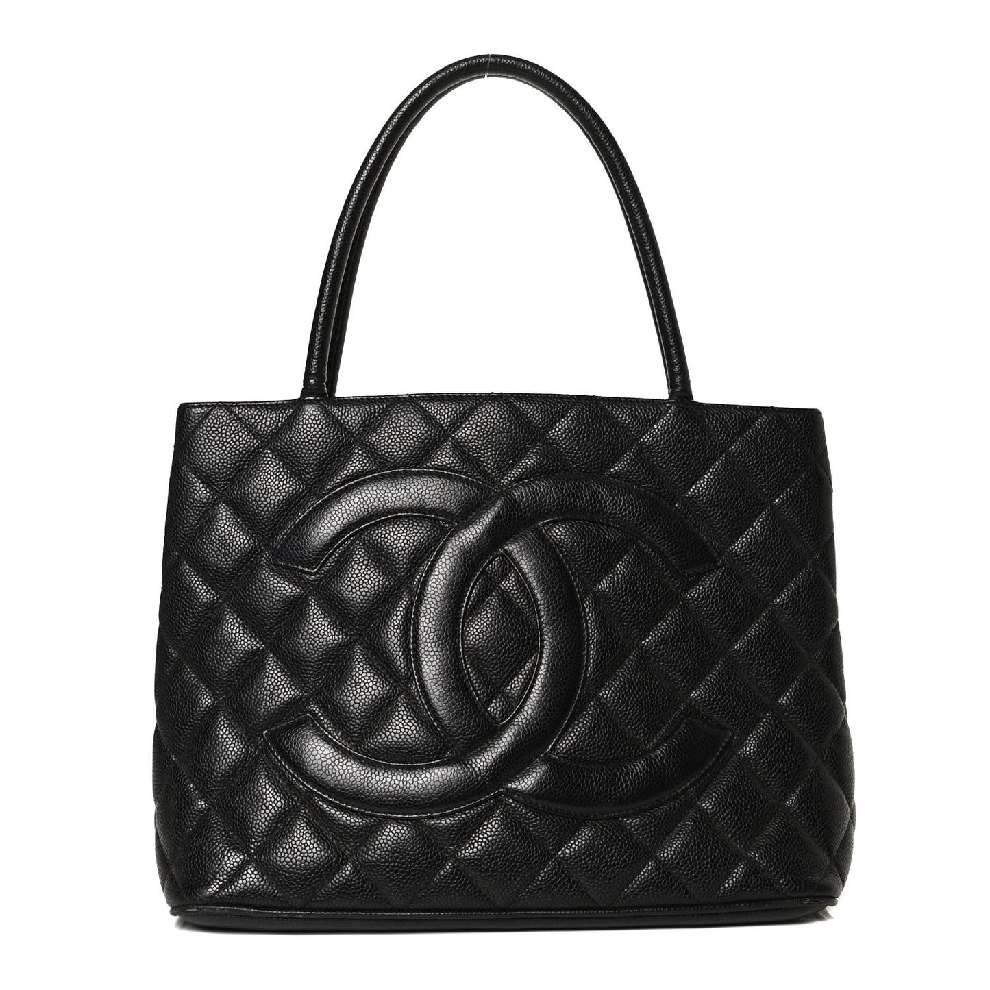 Caviar Quilted Medallion Tote Black