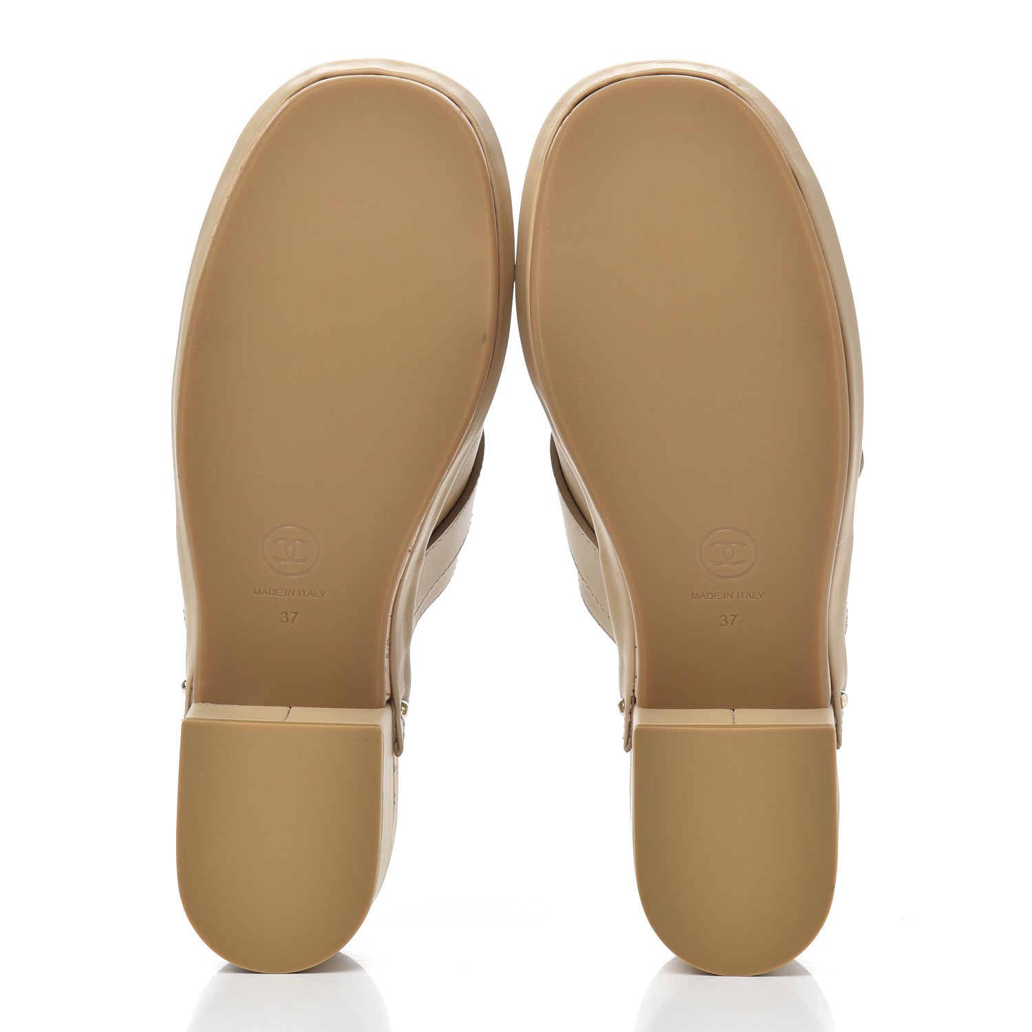 Chanel Calfskin CC Turn Lock Clogs 37 Beige 5 of 12