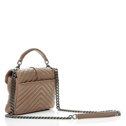 Saint Laurent Sheepskin Matelasse Chevron Monogram Medium College Bag Fard 4 of 9