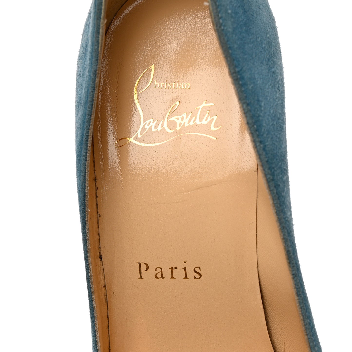 Veau Velours Pigalle Follies 100 Pumps 35 Celeste