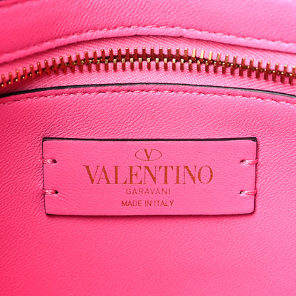 Valentino Garavani Wool Woven Large Roman Stud Shoulder Bag Multicolor Feminine Pink 6 of 8