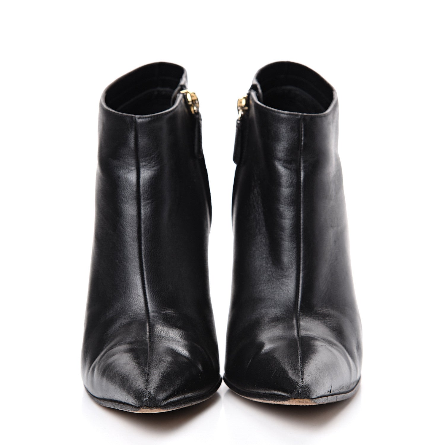 Gucci Calfskin Zip Ankle Boots 7 Black 2 of 14