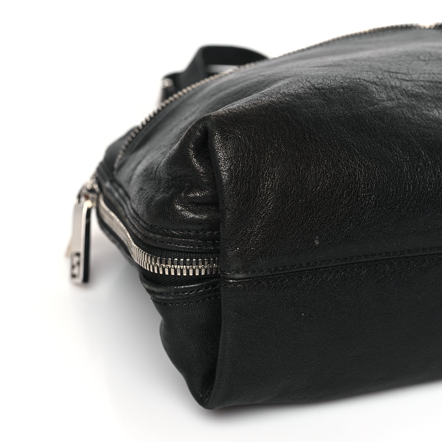 Sheepskin Zipper Satchel Black