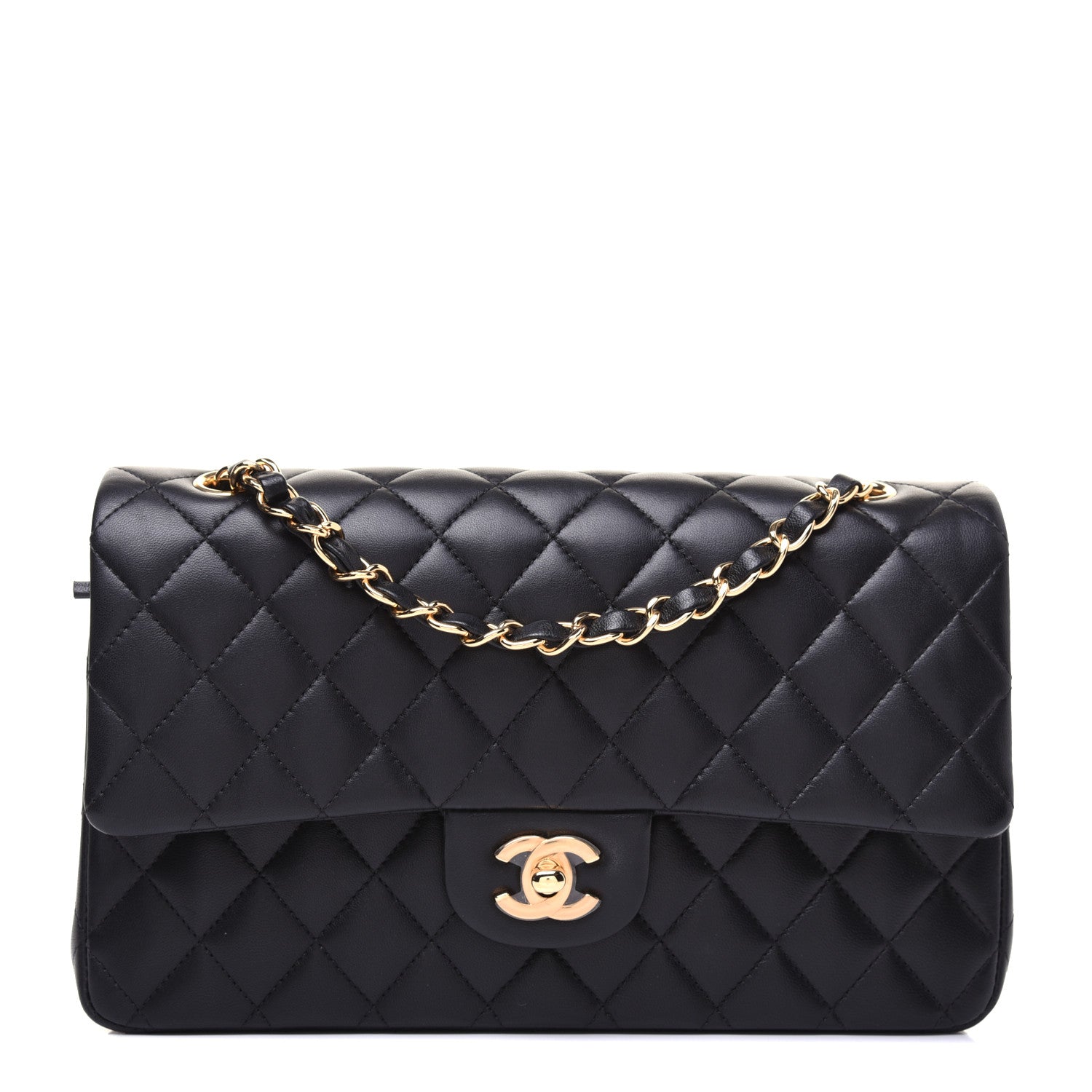 Chanel Lambskin Quilted Medium Double Flap Black 1 of 18