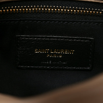 Saint Laurent Lambskin Quilted Small Loulou Puffer Monogram Chain Satchel Dark Beige 6 of 10