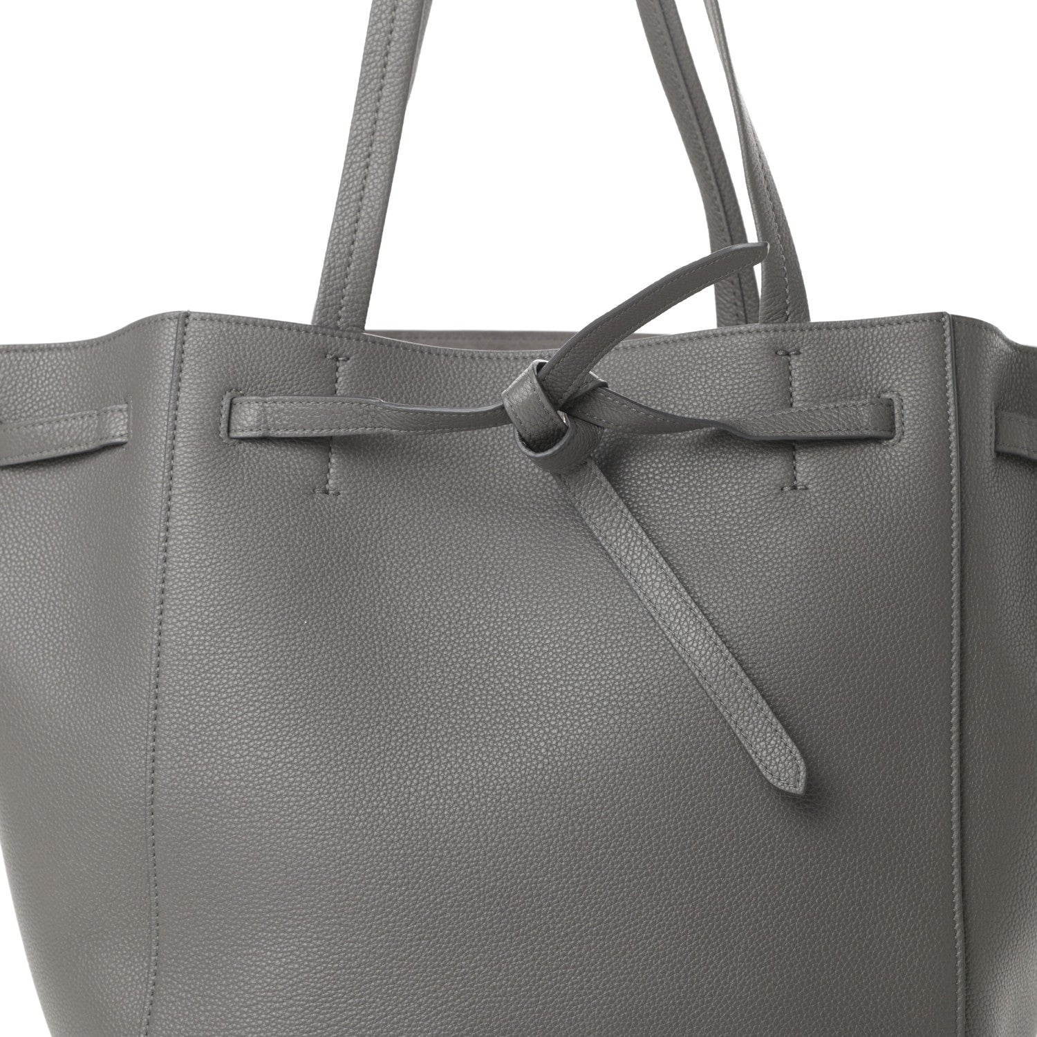Celine Soft Grained Calfskin Small Belt Cabas Phantom Grey 9 of 11