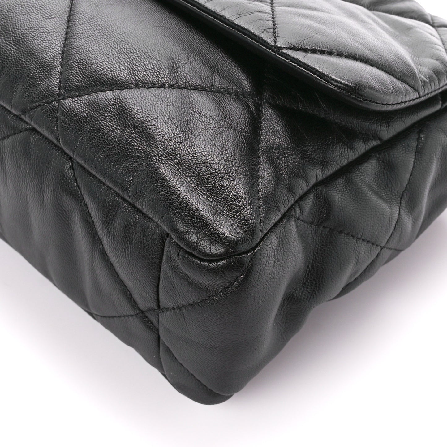 Goatskin Quilted Large Chanel 19 Flap Black
