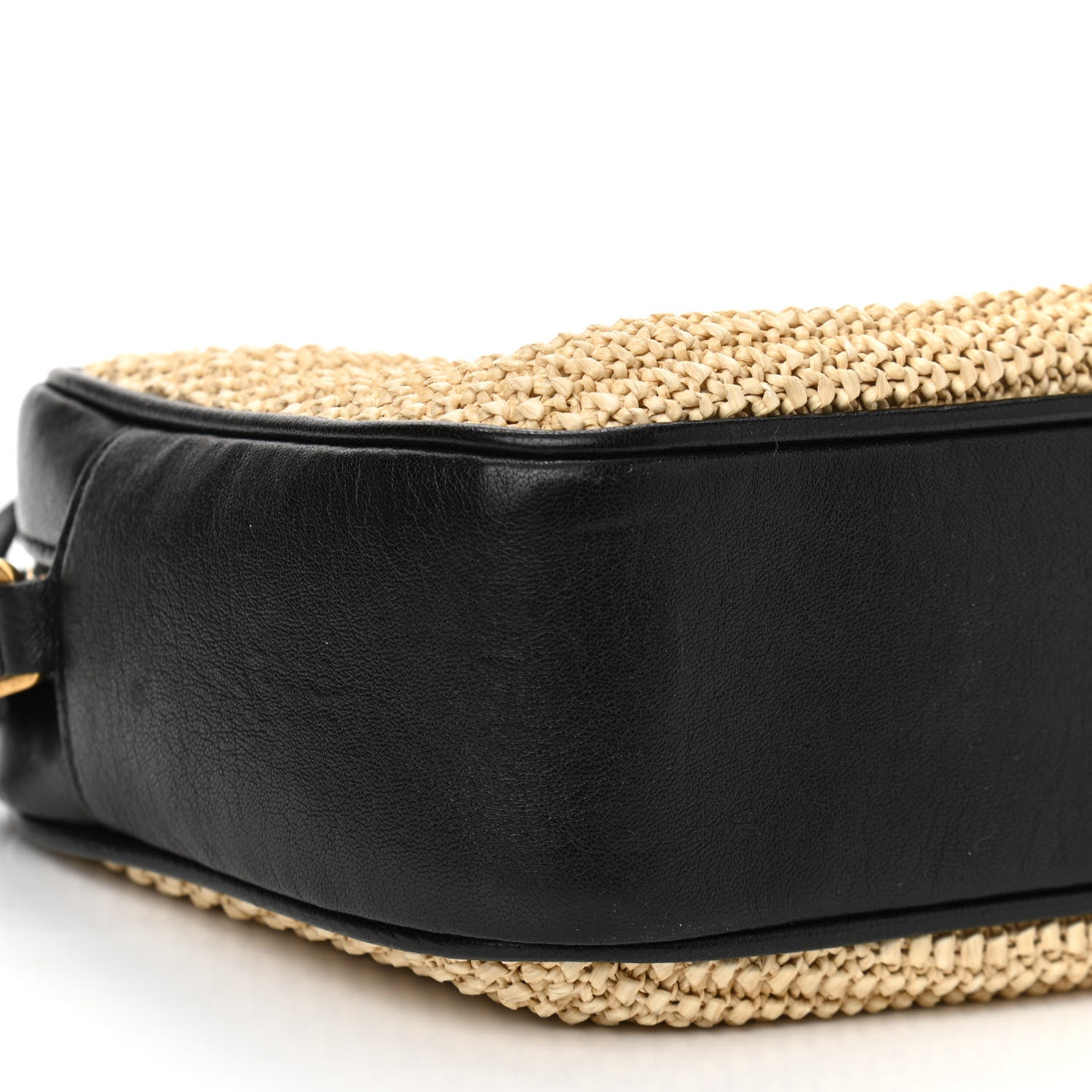 Saint Laurent Raffia Canvas Monogram Lou Camera Bag Beige Black 9 of 11