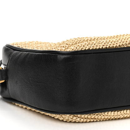 Saint Laurent Raffia Canvas Monogram Lou Camera Bag Beige Black 9 of 11