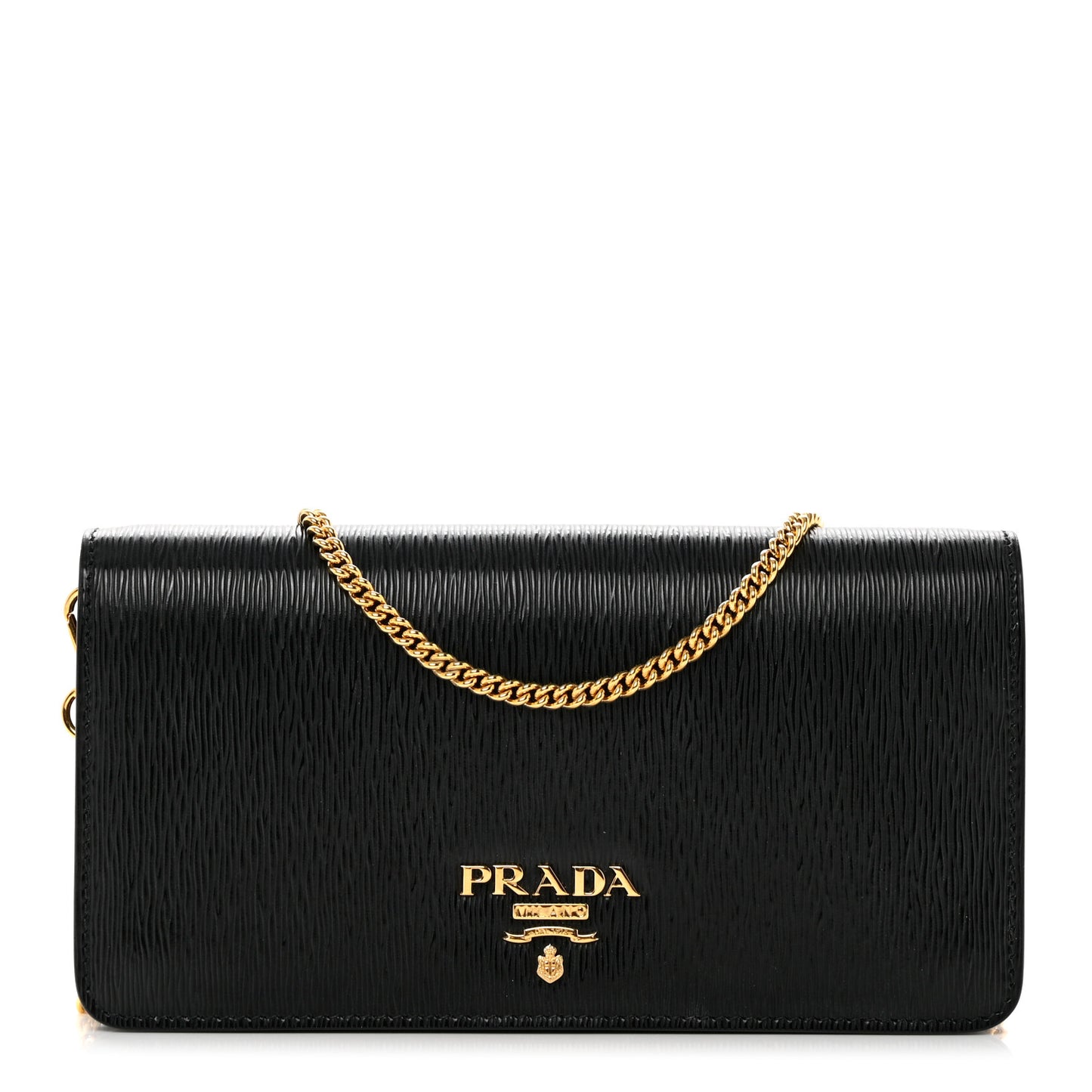 Vitello Move Metal Oro Chain Wallet Black