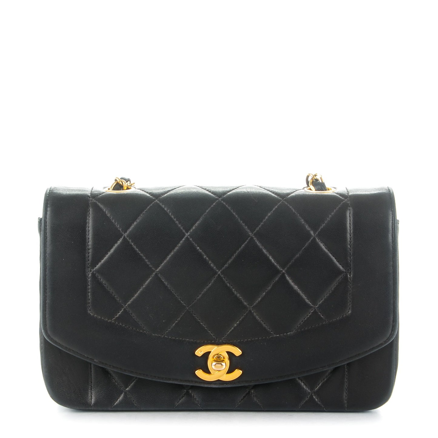Lambskin Quilted Small Single Flap Black