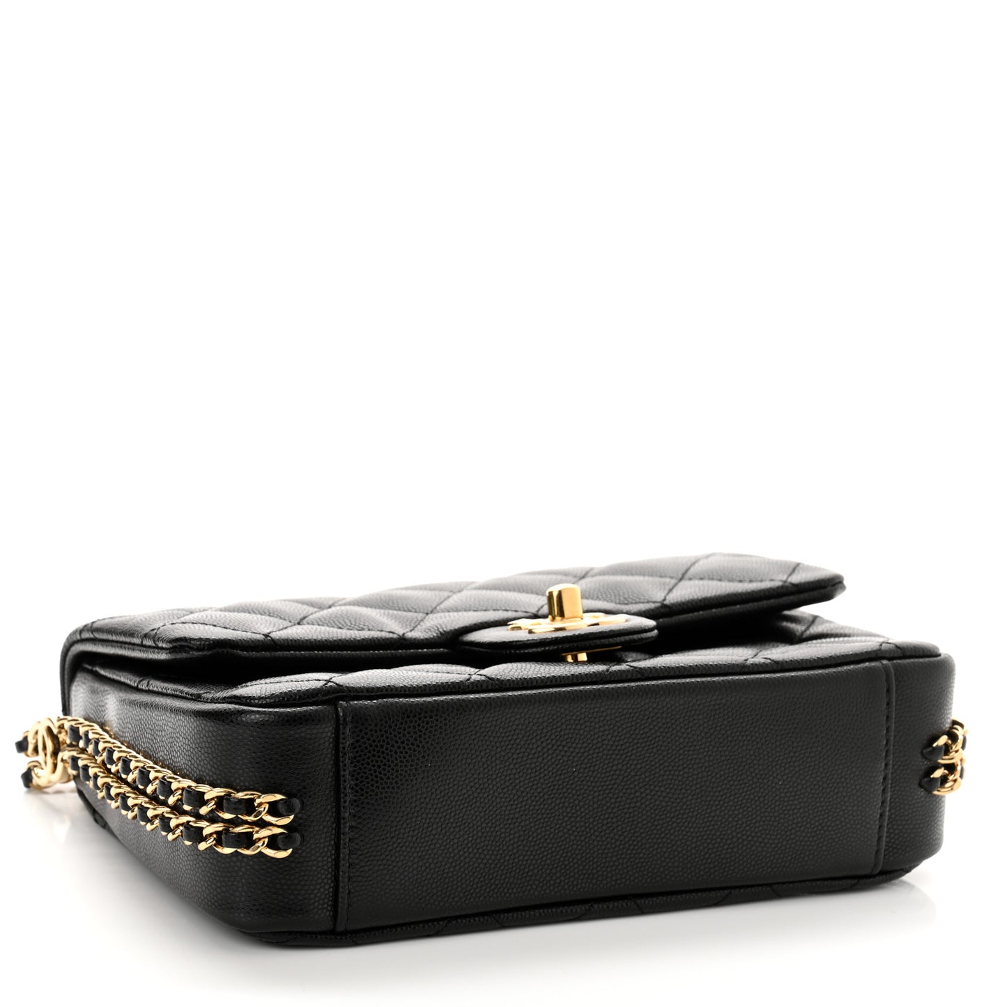 Caviar Quilted Mini CC You Flap Black