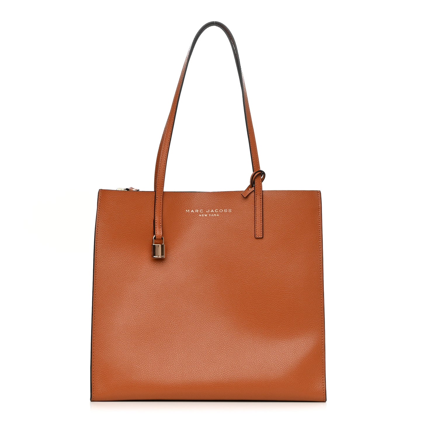 Grained Calfskin Grind Shopper Tote Smoked Almond