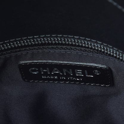 Chanel Coated Canvas Quilted Small Paris Biarritz Tote Black 8 of 9