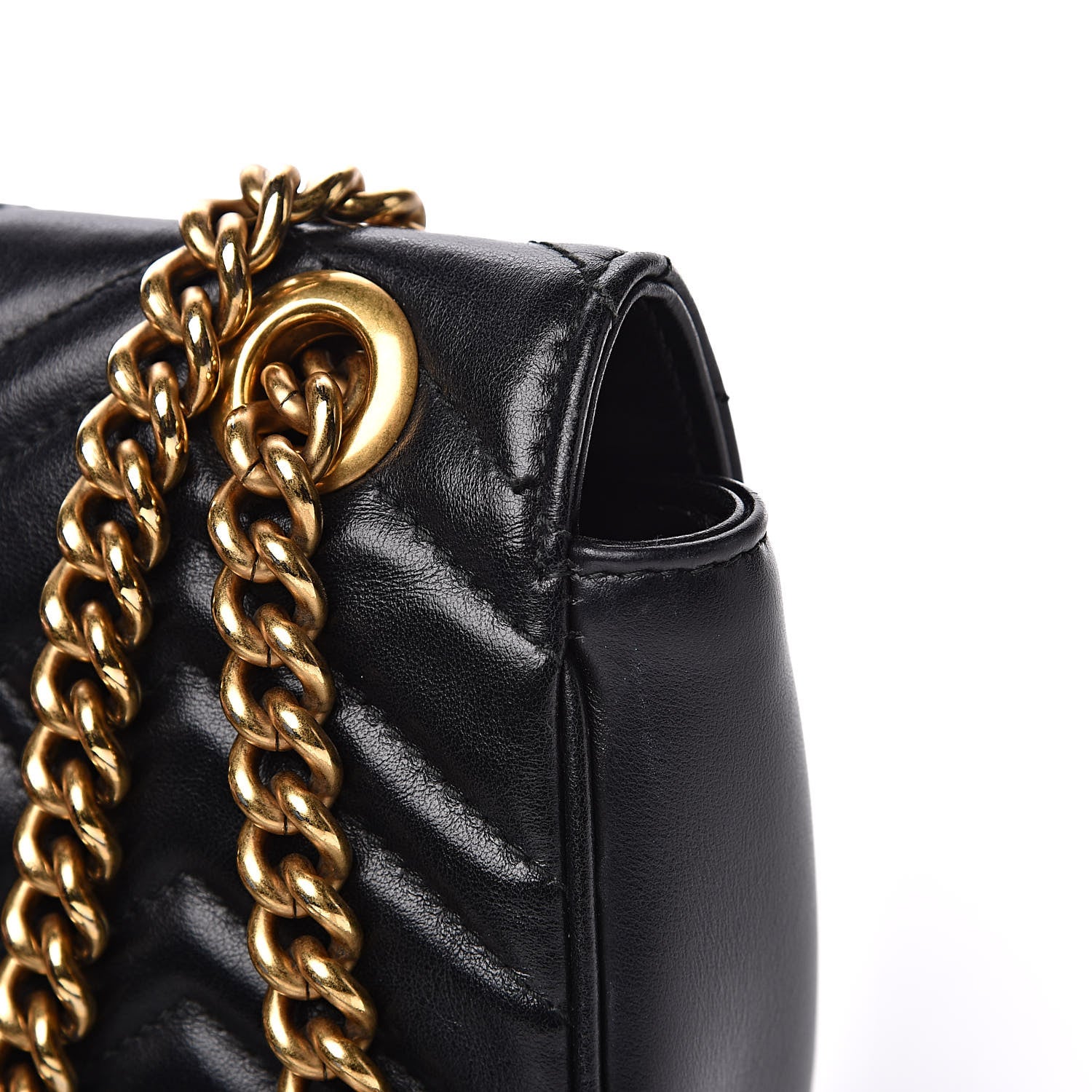 Gucci Calfskin Matelasse Mini GG Marmont Shoulder Bag Black 14 of 19