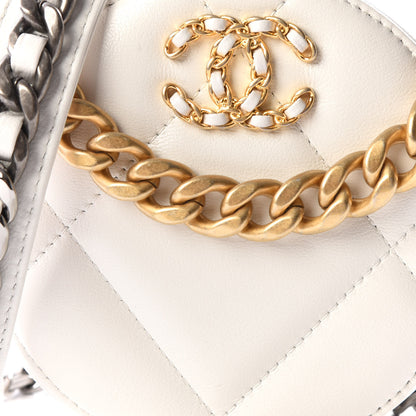Chanel Goatskin Quilted 19 Round Clutch With Chain White 9 of 10