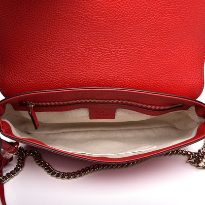 Gucci Pebbled Calfskin Medium Soho Flap Crossbody Vibrant Red 5 of 10