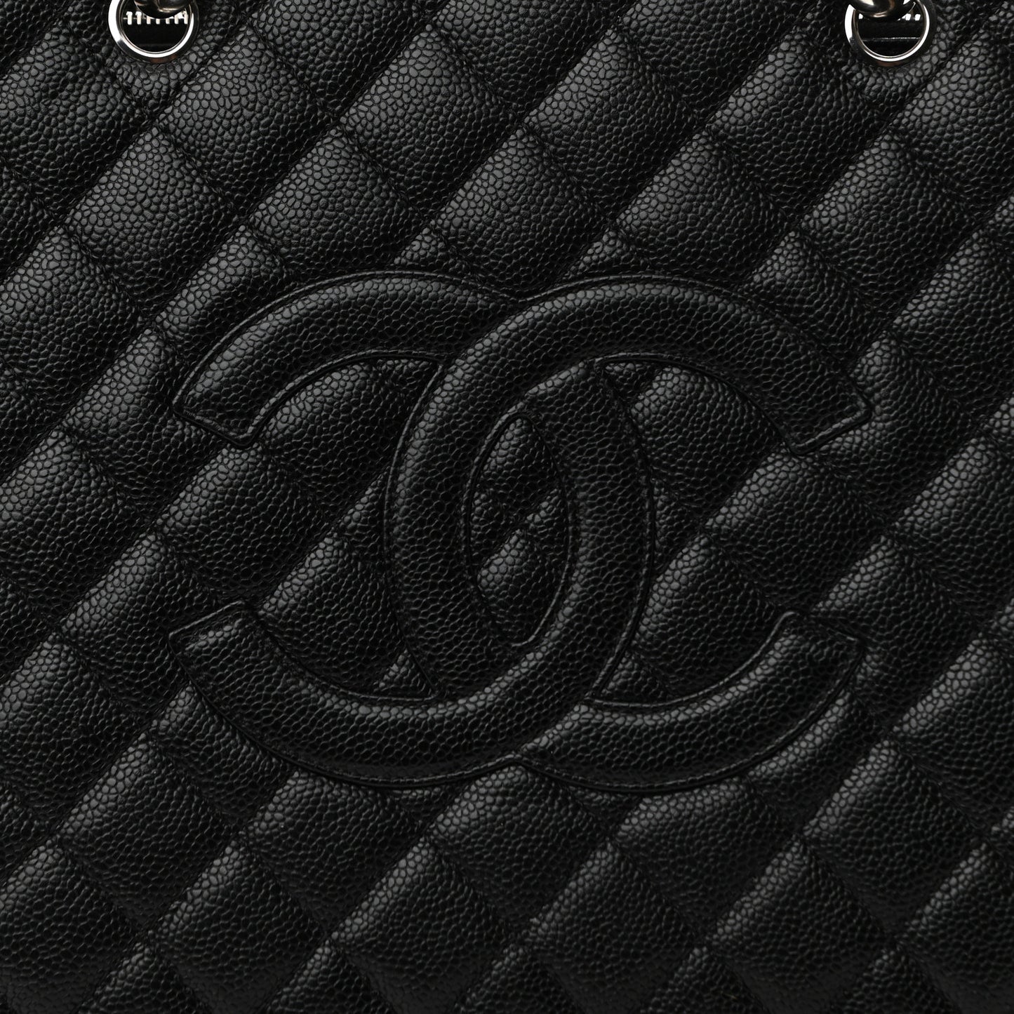 Caviar Quilted Grand Shopping Tote GST Black