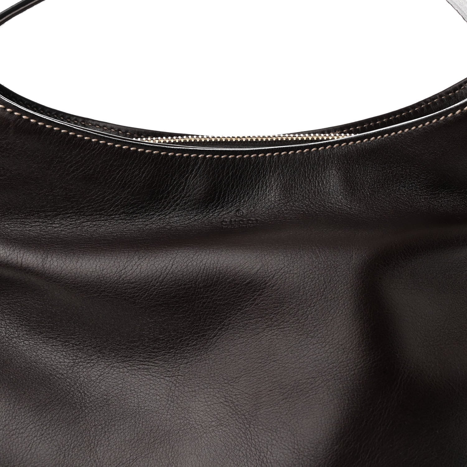 Gucci Calfskin Creole Hobo Chocolate 8 of 10